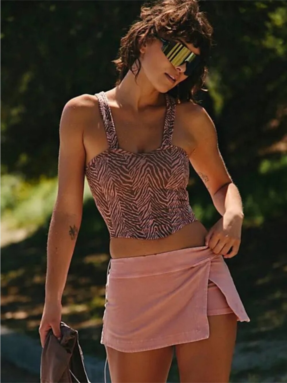 Free People Flutter Kick Tank in Desert Zebra SZ XS/S